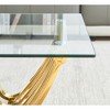 47" Two-Tier Stainless Steel Glass Coffee Table - 2 of 4