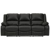Calderwell Recliner Sofa Black - Signature Design by Ashley: Contemporary Upholstered Couch with Metal Legs - 3 of 4