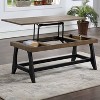 Ralston Lift Top Coffee Table Caramel/Black - Steve Silver Co.: Hidden Storage, Saw Rasping Texture - 4 of 4