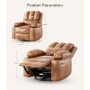 Recliner Chair, 360° Manual Rocker Swivel Recliner for Adults, with Side Pockets and Cup Holders, for Living Room, Bedroom - 2 of 4