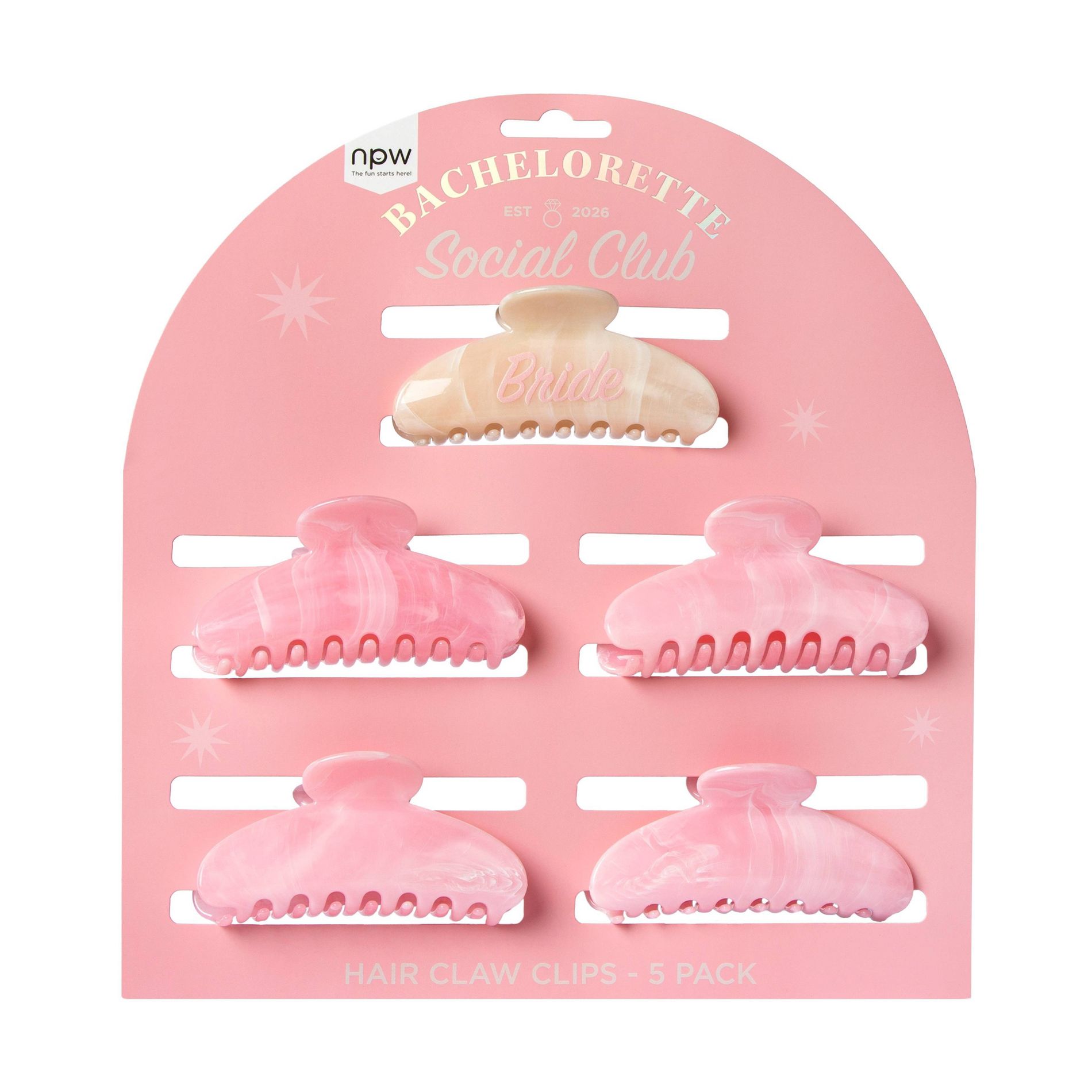 NPW 5pc Bachelorette Classic Claw Clips