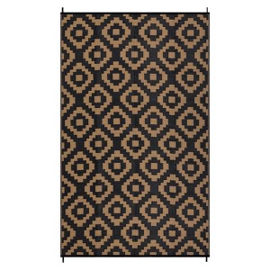 Outdoor Rug Modern Geometric Rug Waterproof Reversible Plastic Straw Rug for Patio Camping RV Balcony Backyard - 1 of 4