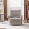 ORRD Modern 360° Swivel Lounge Chair with Striped Fabric, Metal Base Accent Chair for Living Room & Bedroom,Red - 3 of 4