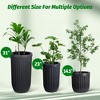 Orieon Set of 2 Tall Black Planters 23" with Self-Watering System, Water Level Monitor & Wheels Indoor/Outdoor Modern Flower Pots - 3 of 4
