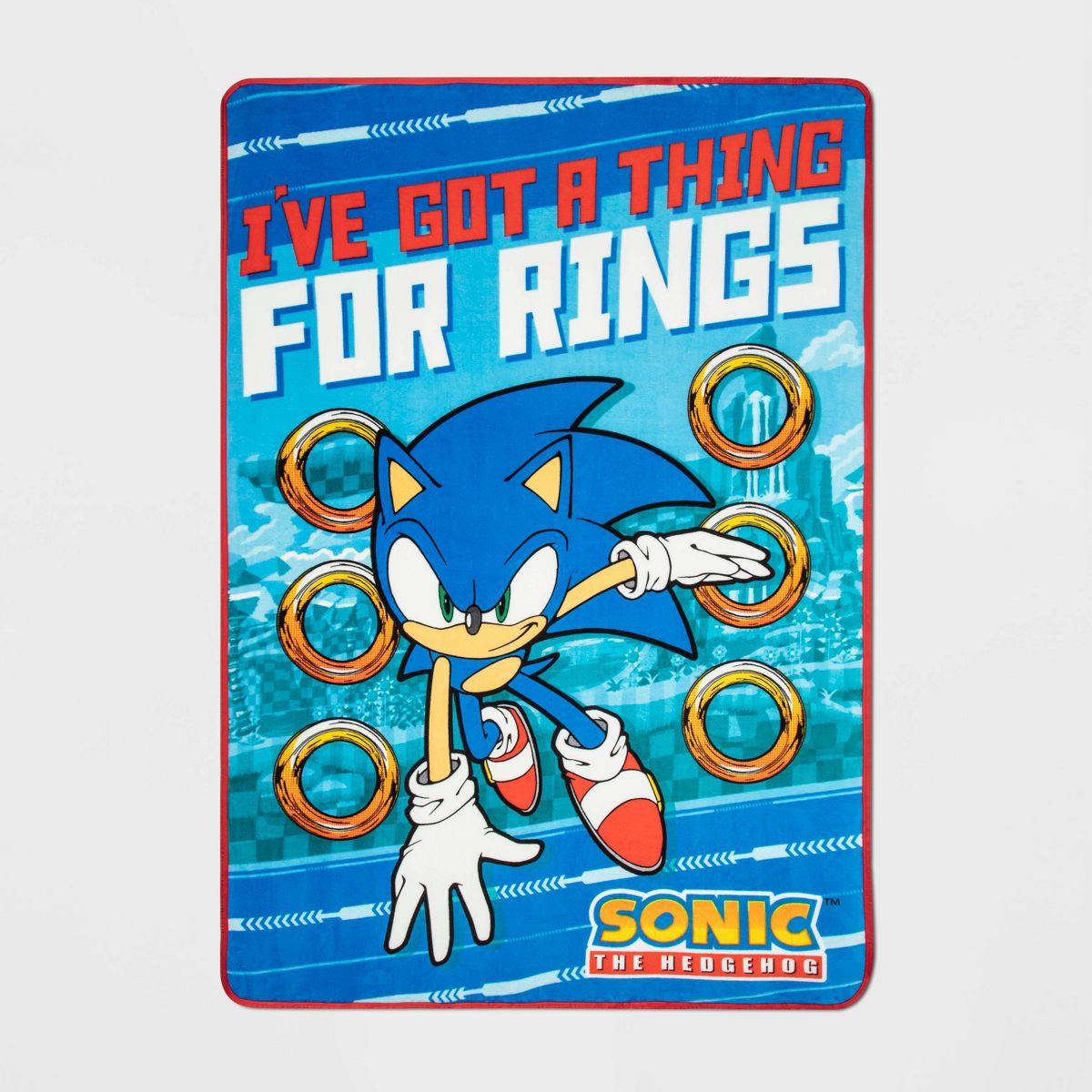 62"x90" Sonic the Hedgehog Things For Rings Kids' Blanket - thumbnail 3