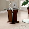 Gabriella Round Glass Top End Table Brown Cherry - HOMES: Inside + Out: Contemporary Pedestal, Tempered Top, Open Shelf - 2 of 4