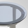 Pebble Iron Modern Side Table - Gray - Christopher Knight Home: Weather-Resistant, Glass Top Patio Accent Table - 3 of 4