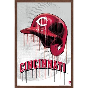 Trends International MLB Cincinnati Reds - Drip Helmet 22 Framed Wall Poster Prints - 1 of 4