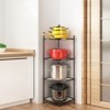 Vynxaria Black 4-Tier Corner Utility Storage Shelves, Multipurpose Display Rack for Small Spaces - 2 of 4