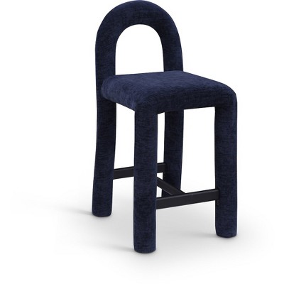 Meridian Furniture,Amari Chenille Fabric Stool