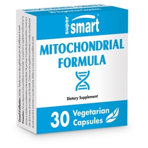 SuperSmart Mitochondrial Formula - with PQQ, R-Lipoic Acid, Acetyl-L-Carnitine | Non-GMO & Gluten Free - 30 Vegetarian Capsules - 1 of 1