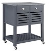 GlasFlength Kitchen Carts and Islands Modern Rolling Kitchen Cart with Spacious Storage for Kitchen, Gray,29.93”*22.05”*36.07" - 4 of 4