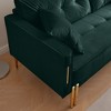 70 inch velvet sofa luxury modern upholstered 3 seater sofa with 2 pillows - 3 of 4