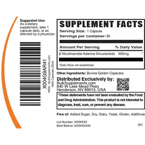 BulkSupplements Nicotinamide Adenine Dinucleotide (NAD) Capsules - 1 of 4
