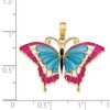 Black Bow Jewelry 14k Yellow Gold & Blue Translucent Acrylic Butterfly Pendant, 30mm - 4 of 4