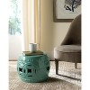 Mei Double Coin Garden Stool - Indoor/Outdoor - ACS4534 - Blue - Safavieh - 2 of 3