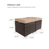 Outdoor Patio Wicker Rattan Storage Ottoman Set of 2 with Cushion,Garden Backyard Upholstered Footstool,Metal Footrest Side Table-Coolbibila - 4 of 4