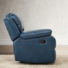 PU Leather Recliner with Glider, Finish and Plush Armrests - 4 of 4