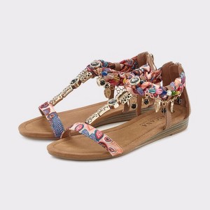 Women's Embellished Braided Sandals - LASCANA - 1 of 4