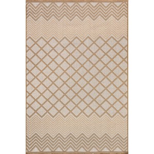 Nuloom Eleanora Trellis 4x6 Jute Indoor Area Rug for Dining Room Rug Neutral Rug Living Room Rug Kitchen, Ivory/Natural - 1 of 4