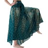 Women's Boho Maxi Skirt - Floral Print Long Flowy Skirt Peacock Green - 2 of 4