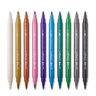 KINGART Twin-Tip Metallic Pens 10 Colors