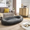 Bencmate Pet Bed Human Size Memory Foam Dog Bed with Storage Pocket Plush Cover Non Slip Bottom Standard Size, Dark Gray, 35.43"*17.32"*11.81" - 4 of 4