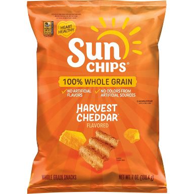 SunChips Harvest Cheddar Flavored Wholegrain Snacks - 7oz