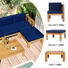 5-Piece Outdoor Patio Solid Wood Sectional Sofa with Coffee Table and Cushions - 4 of 4