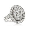 Ross-Simons 3.50 ct. t.w. Diamond Cluster Oval Ring in 14kt White Gold - 4 of 4
