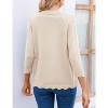 Women's 3/4 Sleeve Cropped Cardigan Sweater  Spring Open Front Knit Shrug Light Weight Shirts - 3 of 3