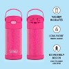 THERMOS FUNTAINER 12 Ounce Stainless Steel Vacuum Insulated Kids Straw Bottle, Pink Glitter - 2 of 4