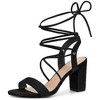 Perphy Women's Lace Up Slingback Block High Heels Sandals - 2 of 4