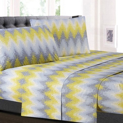 Malibu 4 Piece Printed Sheet Set, Double Brushed Microfiber by Sweet Home Collection®
