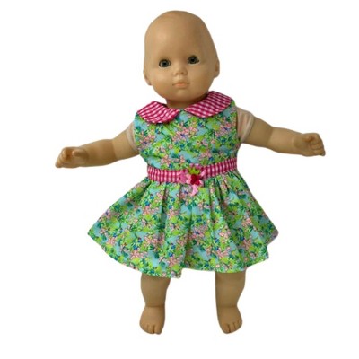 Doll Clothes Superstore Flowers And Check Dress Fits 15 Inch Baby Dolls