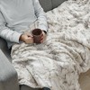 Sapphtopaz Oversized Faux Fur Throw Blanket, 60" x 70" Reversible Faux Mink Luxury Decorative Blanket, Throw Blanket for Couch, Fleece Blankets - 2 of 4