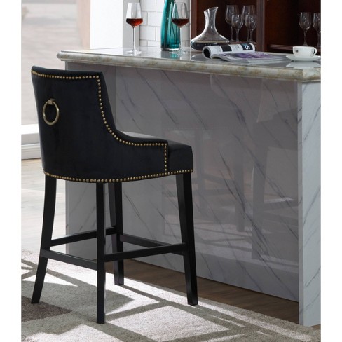 Black velvet best sale counter height chairs