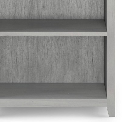 Fog Grey Solid Wood Adjustable 5-Shelf Bookcase