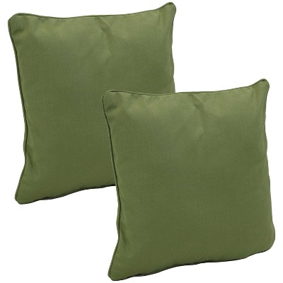 Sunnydaze Indoor/Outdoor Square Accent Decorative Throw Pillows for Patio or Living Room Furniture - 16" - Dark Green - 2pk
