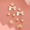 SOHI Women's White Flora Drop Earrings - 2 of 3