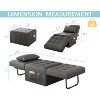 AMERLIFE Sofa Bed, 4-in-1 Folding Chair with Adjustable Backrest, Convertible Sleeper, Dark Grey - 3 of 4