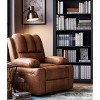 GustoWave Oversized Manual Recliner Sofa 135°, Reclining Chair Faux PU Leather Sofa with 2 Cup Holders and Side Pockets - 3 of 4