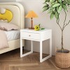 ChicFurnit Nightstands Wooden Bedside Table Night Stand with Drawer and Shelf Modern End Table for Bedroom Storage, White, 19.69"*17.72"*22.5" - 2 of 4