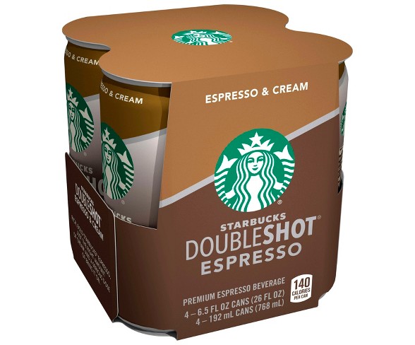 Starbucks Double Shot Espresso And Cream Coffee Drink - 4pk/6.5 fl oz Cans