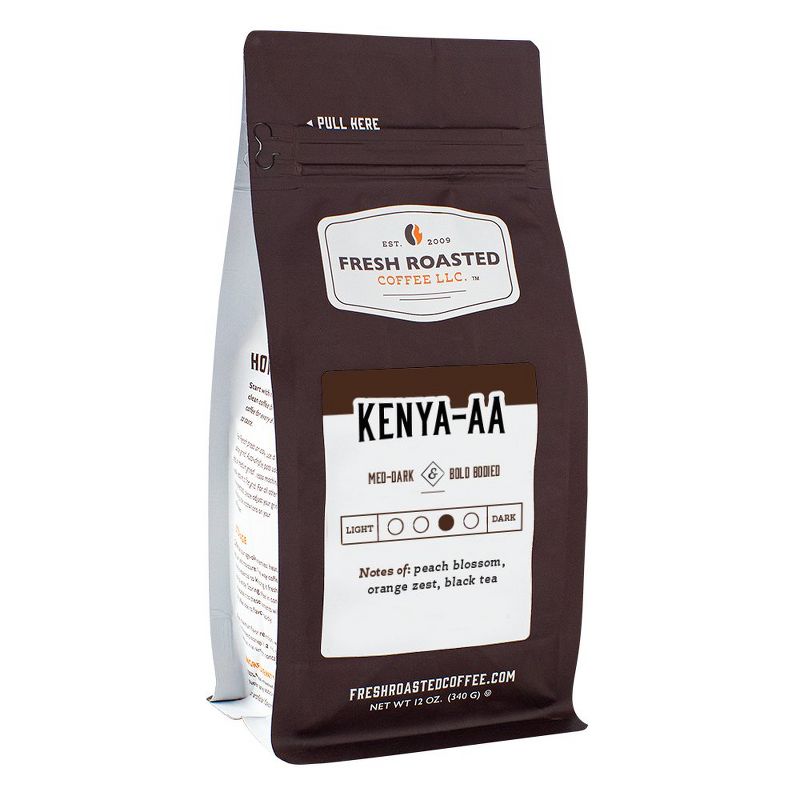 Fresh Roasted Coffee, Kenya AA Coffee, Whole Bean, 1 of 5