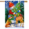 Woodland Snowman Christmas House Flag Deer Fox Bunny 28" x 40" Briarwood Lane - 2 of 4