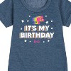 Girls' - Barbie - It's My Birthday Graphic Short Sleeve Fleece Dress - 2 of 4