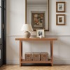 Bekrvio 47-Inch Farmhouse Wood Console Tables with Solid Wood Veneer - 2'' Thickened Tabletop, 2-Tier Narrow Sofa Table Behind Couch - 4 of 4