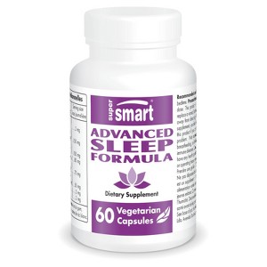 SuperSmart Advanced Sleep Formula - with Melatonin, Valerian Root, California Poppy, Passion Flower | Non-GMO - 60 Vegetarian Capsules - 1 of 1