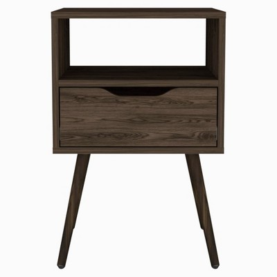 NicBex 15.8 inch Wide Nightstand with 1 Drawer,Modern Side Table with Four Legs and One Open Shelf,Bedside Table for Bedroom,Living Room